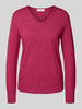 Christian Berg Woman Bluzka z długim rękawem o kroju regular fit z imitacji dzianiny z mieszanki wiskozy Fuksjowy melanż