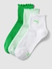 Puma Socken mit Wellensaum im 3er-Pack Neon Gruen