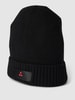 Peuterey Beanie met labelpatch, model 'Silli' Zwart