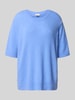 Milano Italy Oversized gebreide pullover met ronde hals Bleu