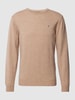 Gant Strickpullover mit Label-Stitching Sand Melange