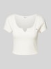 Tommy Jeans Crop Top mit Logo-Stitching Offwhite