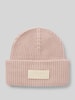 Marc O'Polo Beanie aus reiner Baumwolle Label-Patch Rose