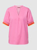 Milano Italy Bluse mit Seitenschlitzen Pink