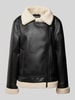 B.Young Jacke mit Teddyfell im Biker-Look Modell 'Asanne' Black