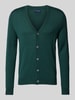 Christian Berg Men Slim Fit Cardigan aus Woll-Mix mit V-Ausschnitt Bottle