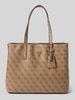 Guess Shopper mit Label-Applikation Modell 'MERIDIAN GIRLFRIEND TOTE' Hellbraun