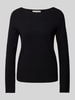 Marc O'Polo Regular Fit Strickpullover aus weichem Schurwoll-Mix mit Rollsaum Black