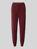 Jake*s Casual Joggingbroek van kasjmier met elastische band Aubergine