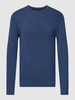MCNEAL Strickpullover mit gerippten Abschlüssen Modell 'VALENTIN' Dunkelblau meliert