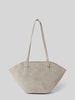 Seidenfelt Shopper in Leder-Optik Modell 'Rena' Hellgrau