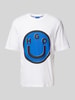 Hugo Blue T-Shirt mit Label-Print Modell 'Nimper' Weiss