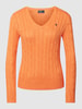 Polo Ralph Lauren Gebreide pullover met V-hals, model 'KIMBERLEY' Oranje
