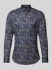 Jake*s Slim fit zakelijk overhemd met kentkraag Marineblauw