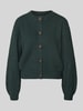 VERO MODA Loose Fit Strickjacke mit einreihiger Knopfleiste Modell 'LEA' Dunkelgruen