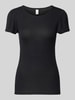 QS T-Shirt mit Rundhalsausschnitt Black