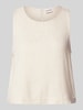 Jake*s Casual Loose Fit Crop Top aus Viskose-Leinen-Mix Beige