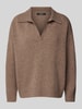 Weekend Max Mara Oversized Strickpullover mit gerippten Abschlüssen Modell 'AGRE' Hellbraun