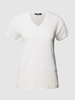 Weekend Max Mara T-shirt van linnen met V-hals Wit