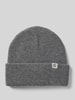 MSCH Copenhagen Beanie aus Wolle mit Label-Patch Dunkelgrau Melange