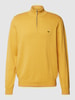 Fynch-Hatton Gebreide pullover met labeldetails, model 'Troyer' Geel