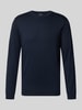 RAGMAN Longsleeve z czystej bawełny o kroju regular fit Model 'Pima' Granatowy