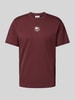 Lacoste T-shirt z nadrukiem z logo Bordowy