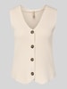 Soyaconcept Weste mit V-Ausschnitt Modell 'KANITA' Ecru Melange