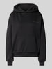 REVIEW Hoodie mit Logo-Print und Känguru-Tasche Black