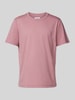 Baldessarini T-shirt met labelprint Rosé