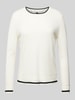 Marc Cain Strickpullover mit Kontraststreifen Offwhite