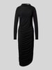 Christian Berg Woman Selection Maxikleid mit Raffungen und Stehkragen Black