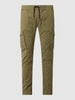 Alpha Industries Cargobroek met labeldetails, model 'Twill' Olijfgroen