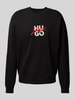 HUGO Sweatshirt met labelprint en -stitching, model 'Dlogonty' Zwart