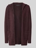VERO MODA Regular Fit Cardigan mit Kapuze Modell 'DOFFY' Dunkelrot