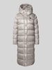 Blauer Usa Gewatteerde lange jas met labeldetail, model 'BELLEVUE' Lichtgrijs