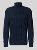 SELECTED HOMME Regular Fit Rollkragenpullover aus reiner Baumwolle Modell 'UFFE' Dunkelblau
