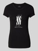 ARMANI EXCHANGE T-shirt met labelprint Zwart