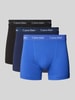 Calvin Klein Underwear Trunks mit Label-Bund im 3er-Pack Blau