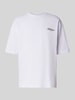 REVIEW Oversized T-Shirt mit Label-Print Weiss