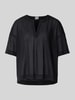 MM Bluzka o kroju relaxed fit z kołnierzem z lamówką model ‘FIDATO’ Czarny