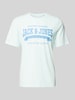 Jack & Jones T-Shirt mit Label-Print Hellblau Melange
