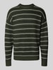 Jack & Jones Gebreide pullover met streepmotief, model 'SOHO OLLIE' Olijfgroen