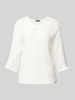 More & More Regular fit blouseshirt met ronde hals en 3/4-mouwen Offwhite