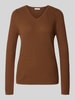 Christian Berg Woman Gebreide pullover met V-hals Cognac