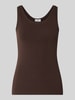 s.Oliver RED LABEL Slim Fit Tanktop aus Baumwoll-mix Dunkelbraun