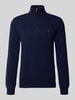 Polo Ralph Lauren Gebreide pullover van wol met opstaande kraag en ritssluiting Marineblauw