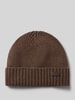 Barbour Beanie mit Logo-Patch Mittelbraun