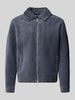 Jake*s Studio Men Regular Fit Hemdjacke aus Baumwoll-Mix mit Zweiwege-Reißverschluss Rauchblau