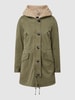 Blonde No. 8 Parka met uitneembare voering van teddybont, model 'Creek 310' Kaki